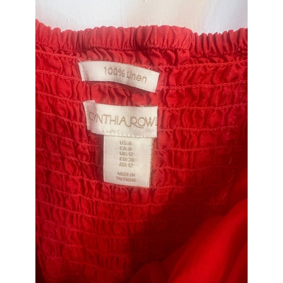 Cynthia Rowley Red 100% Linen Jumpsuit Size 8 - Picture 5 of 8